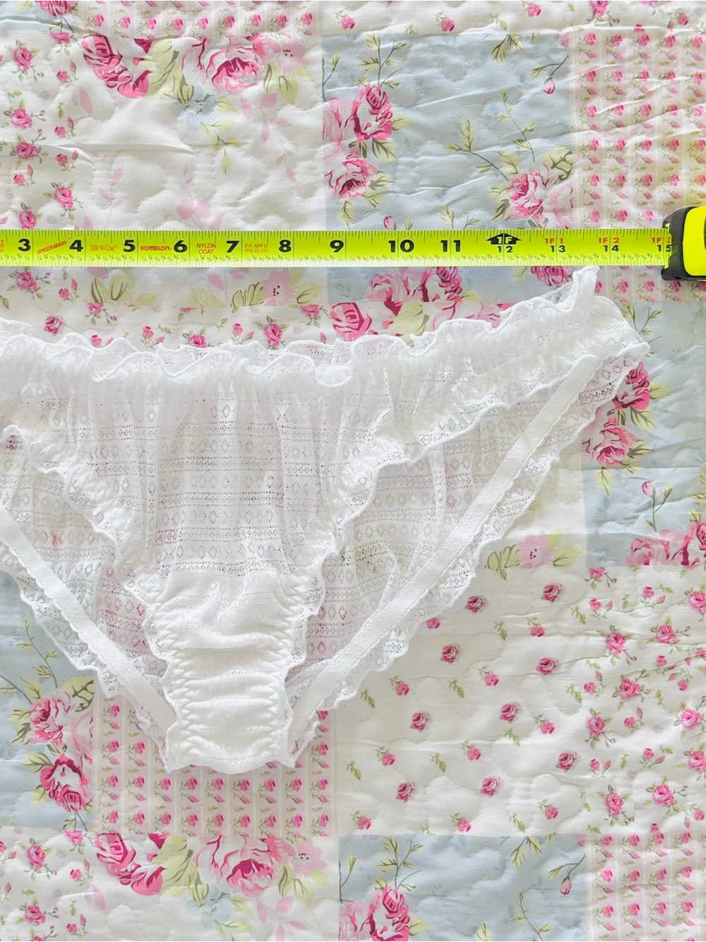 Coquette Eyelet Boho Panty Ruffled Lace Bikini White Cottagecore Summer Sheer S